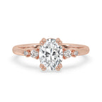 Oval Cut Engagement Ring - Side Stone