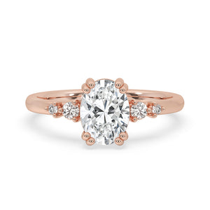 Oval Cut Engagement Ring - Side Stone