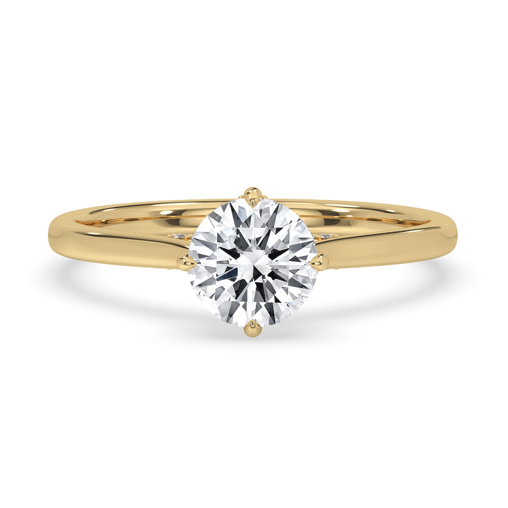 Hidden Halo Engagement Ring With Round Cut Diamond Immagine principale del prodotto