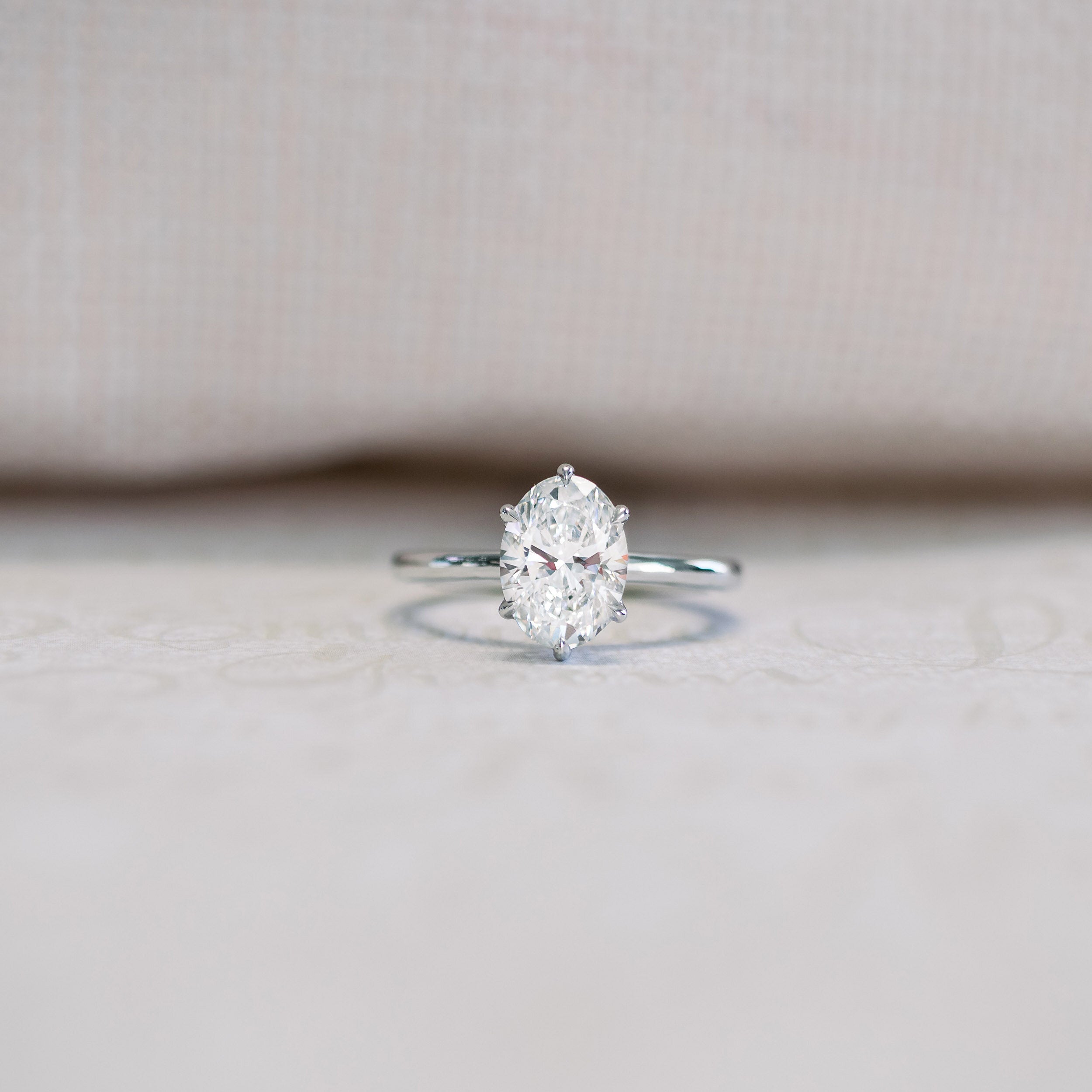 1.50 CT Oval Cut Solitaire Style Moissanite Engagement Ring