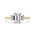 Emerald Cut Diamond Ring With Marquise Side Stones