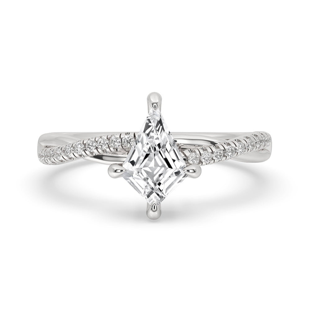 Kite Cut Engagement Ring in Pave Style – Elegant Design Main image