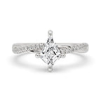 Kite Cut Engagement Ring in Pave Style – Elegant Design