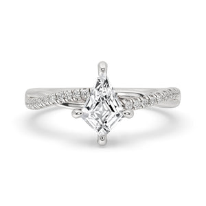 Kite Cut Engagement Ring in Pave Style – Elegant Design