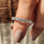 White Gold Wedding Band For Women in Round Diamond