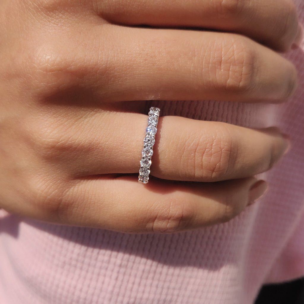 Round Diamond Eternity Band - White Gold