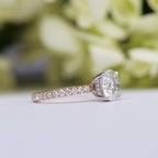 1.50 CT Round Cut Moissanite Pave Setting Engagement Ring