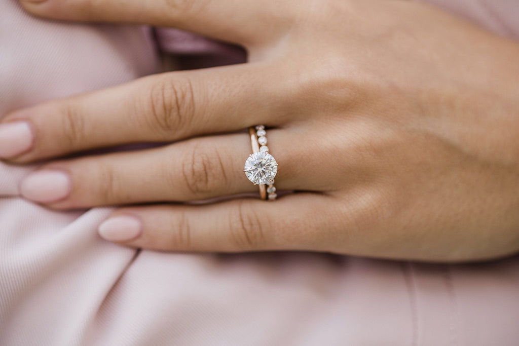 1.10 - 3.10 CT Round Cut Moissanite Solitaire Engagement Ring