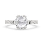 Rose Cut Diamond Ring for a Classic White Gold Look