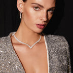 Round Cut Moissanite Diamond Tennis Necklace