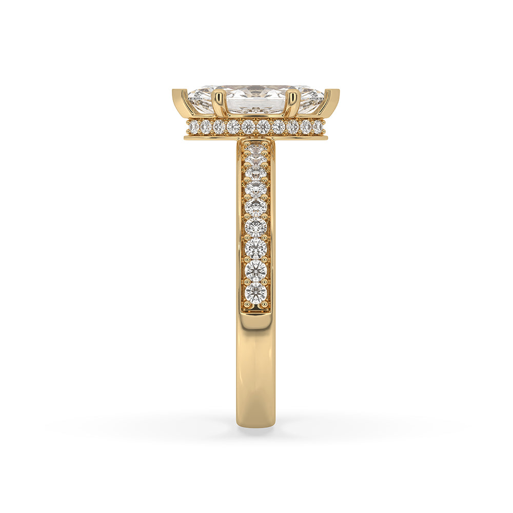 Hidden Halo Marquise Diamond Ring