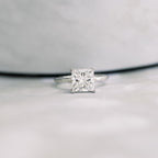 1.75 CT Princess Cut Moissanite Solitaire Engagement Ring