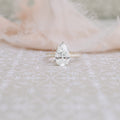 2.25 CT Pear Moissanite Pave Setting Engagement Ring