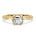Emerald and Diamond Engagement Ring in Claw Prong
