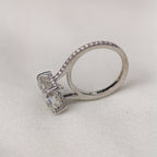 4.65 CT Cushion Moissanite Hidden Halo With Pave Setting Engagement Ring