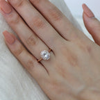 1.50 CT Oval Cut Halo Style Moissanite Engagement Ring
