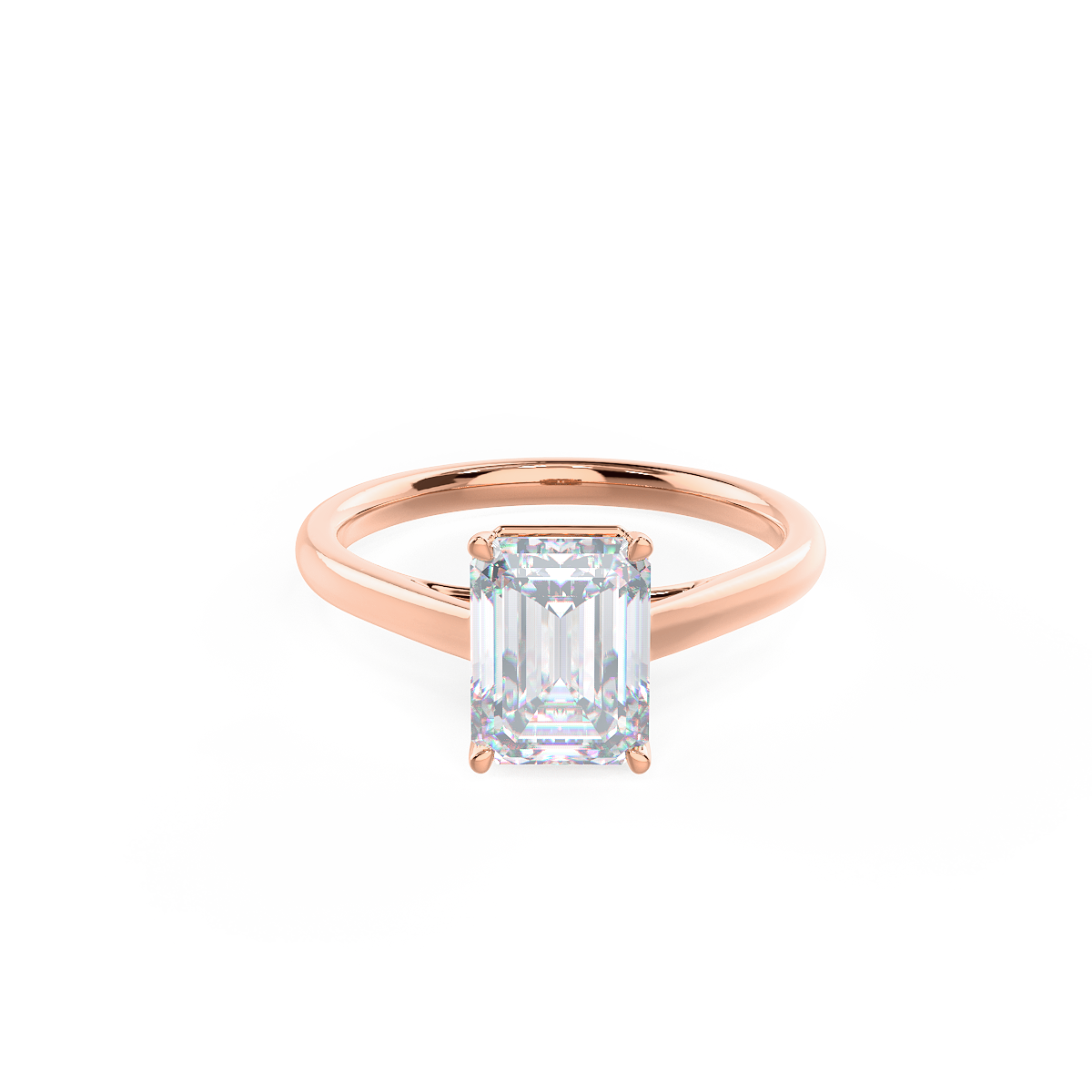1.75 CT Emerald Cut Moissanite Solitaire Engagement Ring