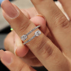 Oval Cut Moissanite Bypass Engagement Ring