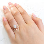 2.0CT Oval Cut Moissanite Pave Bridal Ring Set