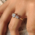 Oval And Marquise Cut 5 Stone Diamond Ring