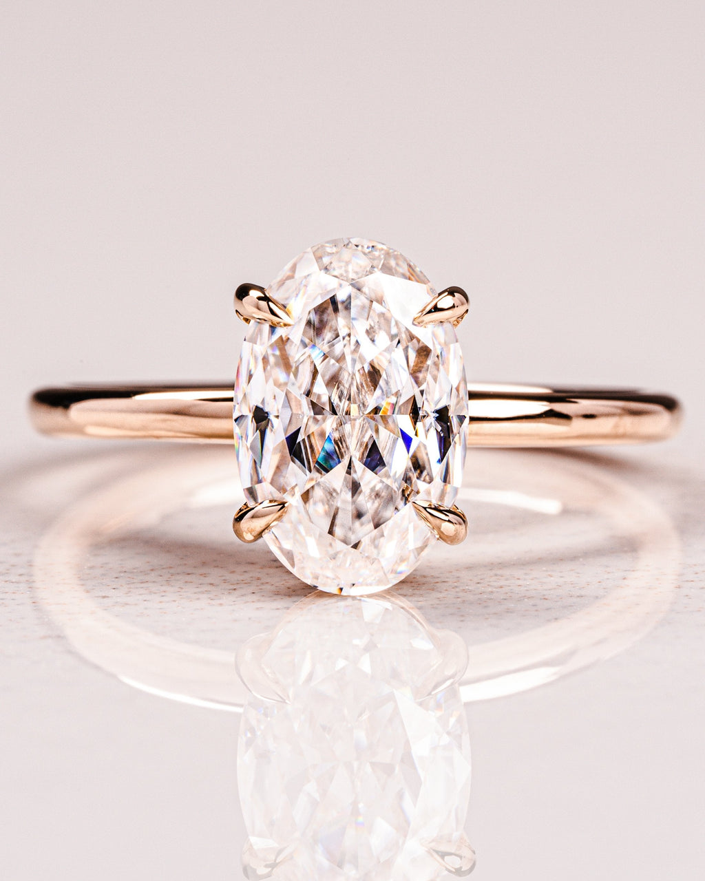 5.0 CT Oval Cut Moissanite Solitaire Engagement Ring