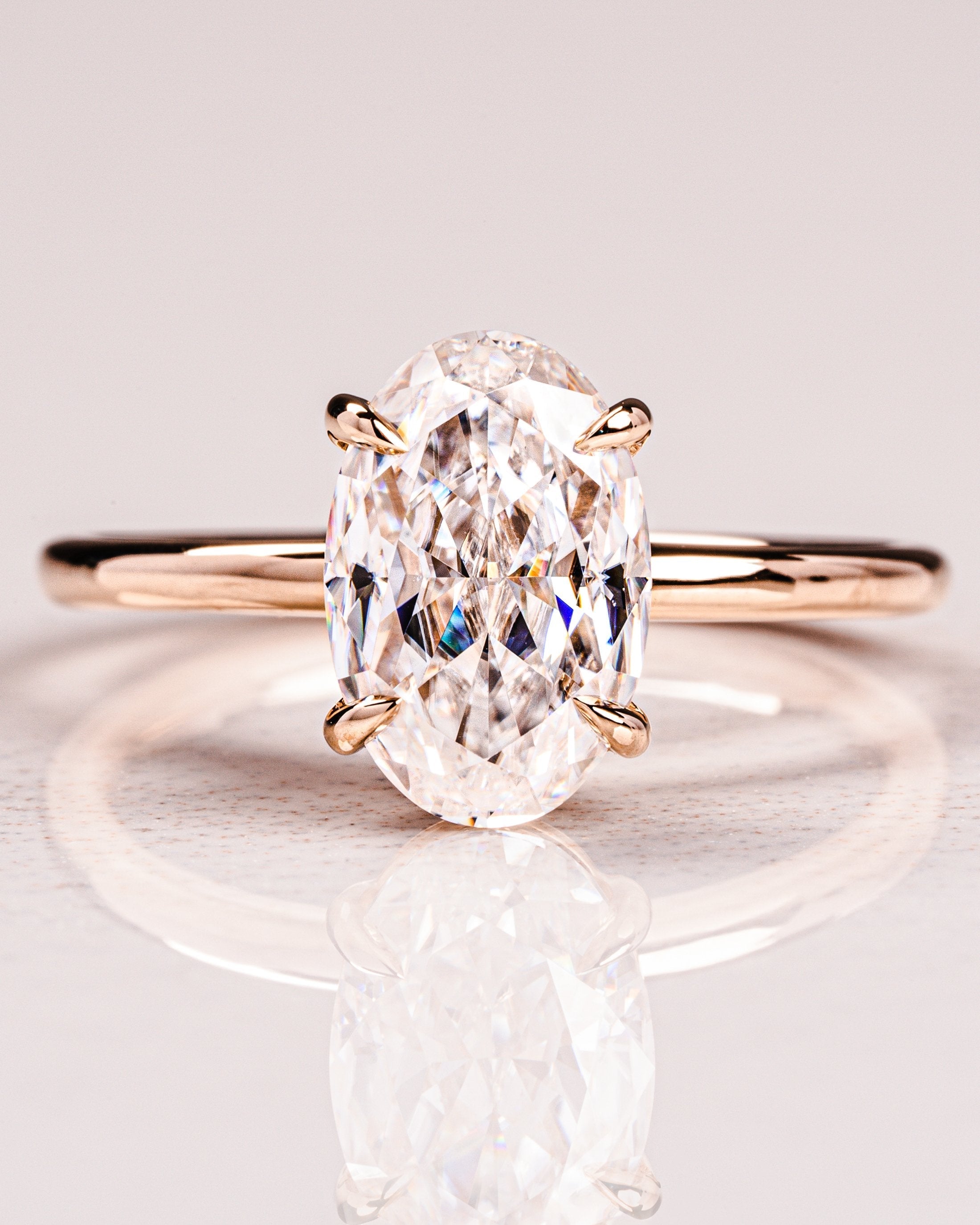 5.0 CT Oval Cut Moissanite Solitaire Engagement Ring