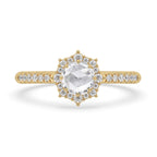Antique Diamond Cluster Ring - Halo-Set Elegance