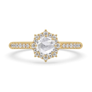 Antique Diamond Cluster Ring - Halo-Set Elegance