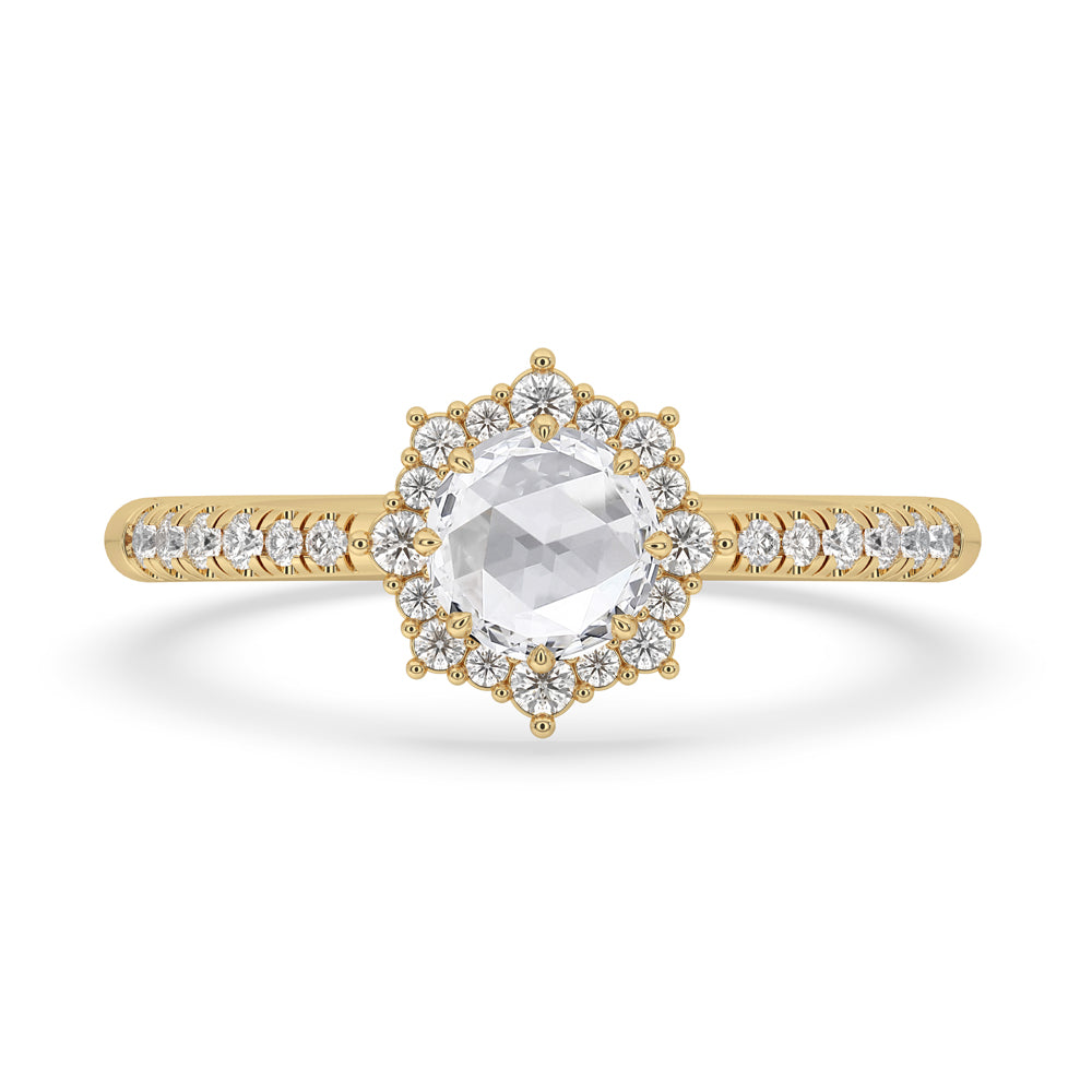 Antique Diamond Cluster Ring - Halo-Set Elegance