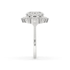 Oval Diamond Ring With Round Side Stone