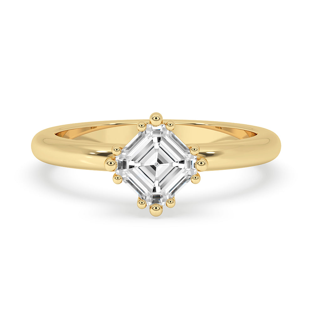 Solitaire Asscher Cut Diamond Ring