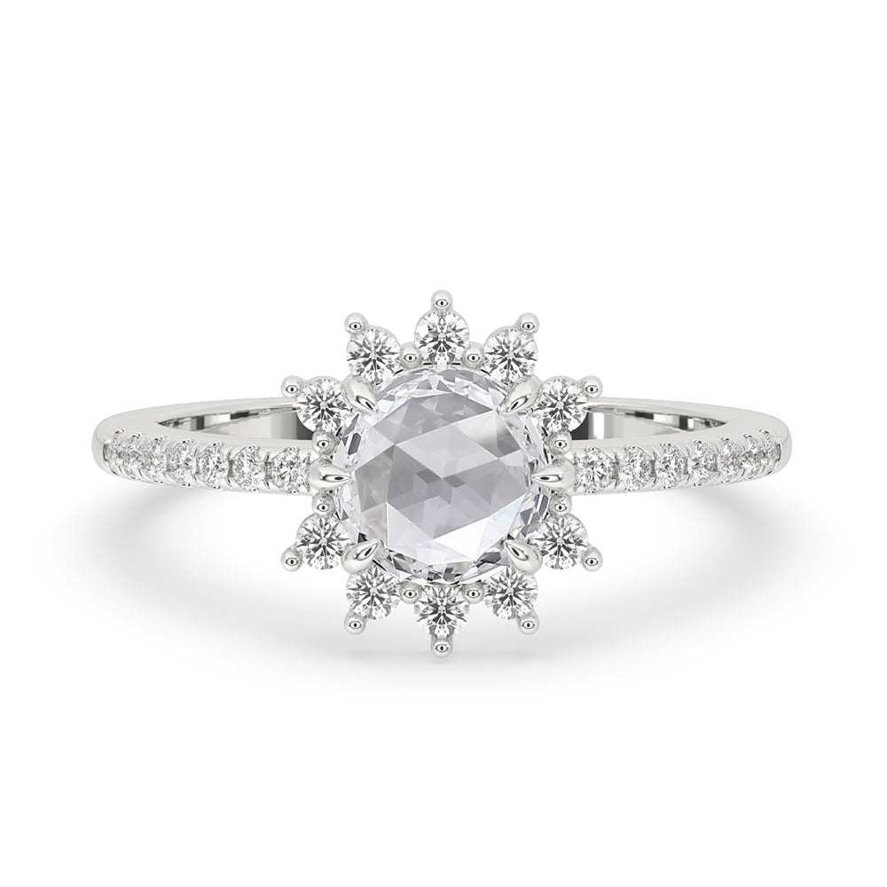 Rose Cut Engagement Ring - Halo Setting Main image