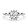 Rose Cut Engagement Ring - Halo Setting