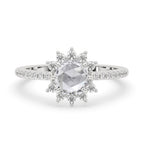 Rose Cut Engagement Ring - Halo Setting