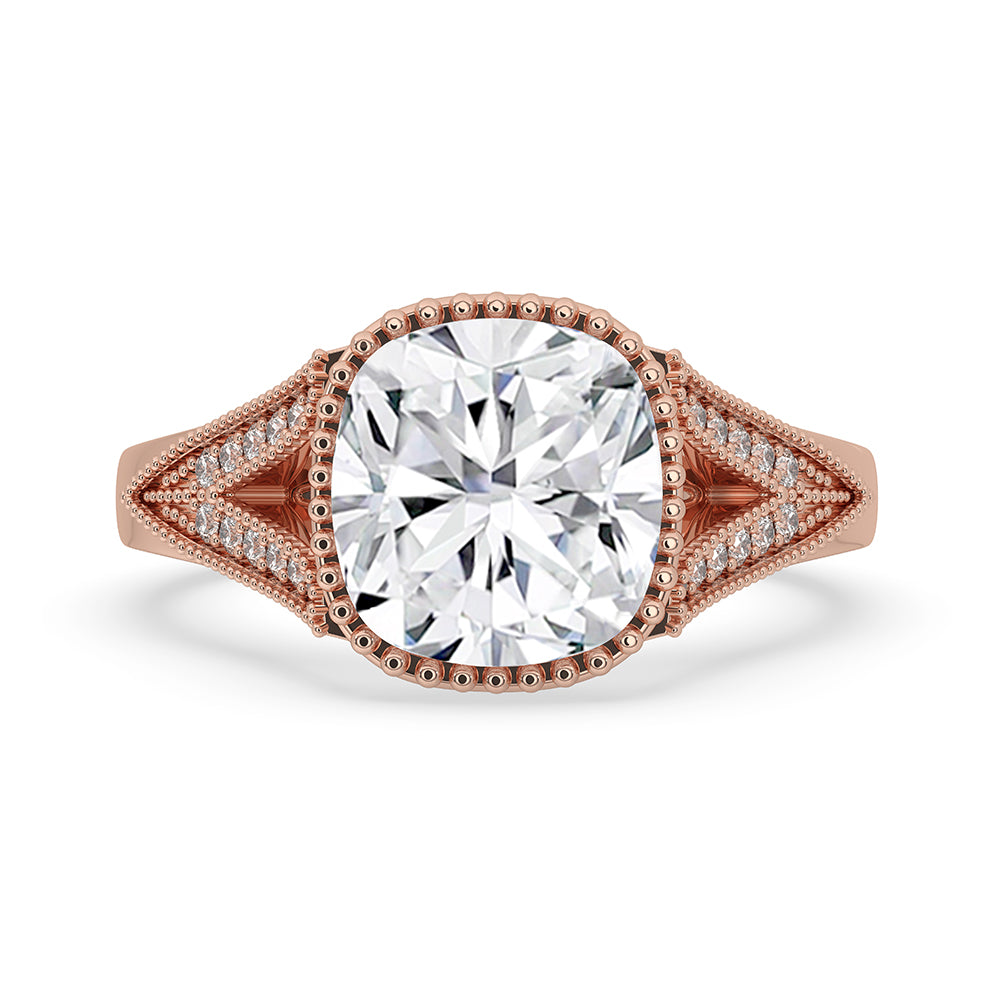 Cushion Cut Milgrain Engagement Ring Setting Main image