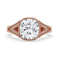 Cushion Cut Milgrain Engagement Ring Setting