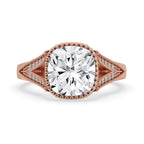 Cushion Cut Milgrain Engagement Ring Setting