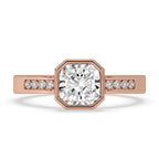 Radiant Cut Diamond Ring In Bezel Setting