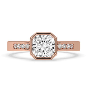 Radiant Cut Diamond Ring In Bezel Setting