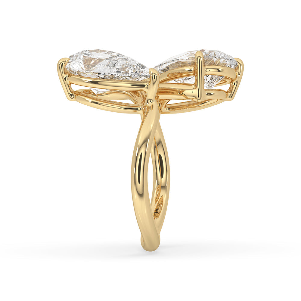 Pear Cut Diamond Two Stone Engagement Ring