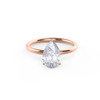 2.0 CT Pear Cut Moissanite Solitaire Engagement Ring
