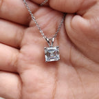 Asscher Cut Solitaire Diamond Pendant