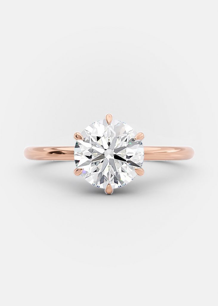2.0 CT Round Brilliant Cut Moissanite Solitaire Engagement Ring
