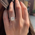 1.80 CT Radiant Cut Pave Setting Moissanite Engagement Ring