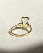 2.0-3.0 CT Radiant Cut Lab Grown Diamond Half Bezel  Engagement Ring