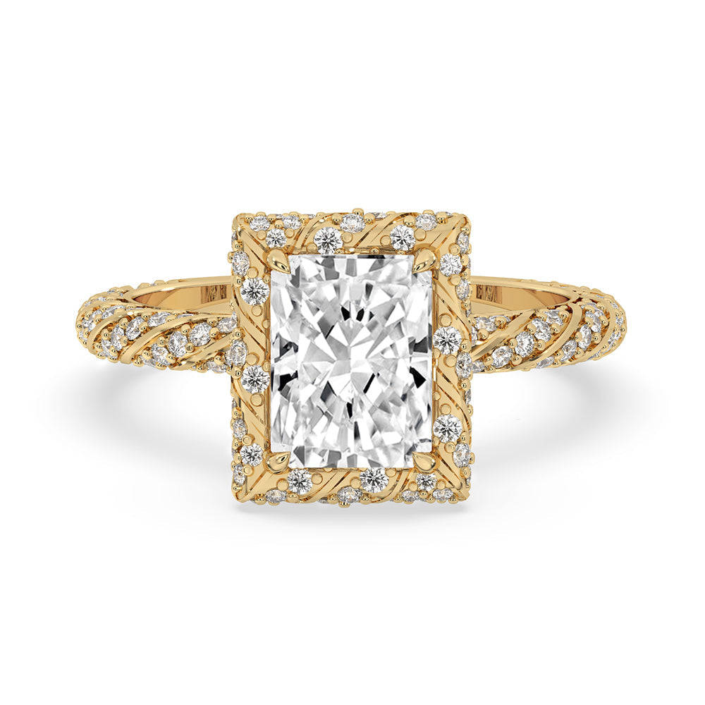 Twisted Engagement Ring in Classic Yellow Gold