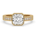 Radiant Cut Diamond Engagement Ring In Bezel Setting