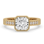 Radiant Cut Diamond Engagement Ring In Bezel Setting