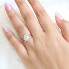 1.0CT Round Cut Moissanite Vintage Halo Bridal Ring Set