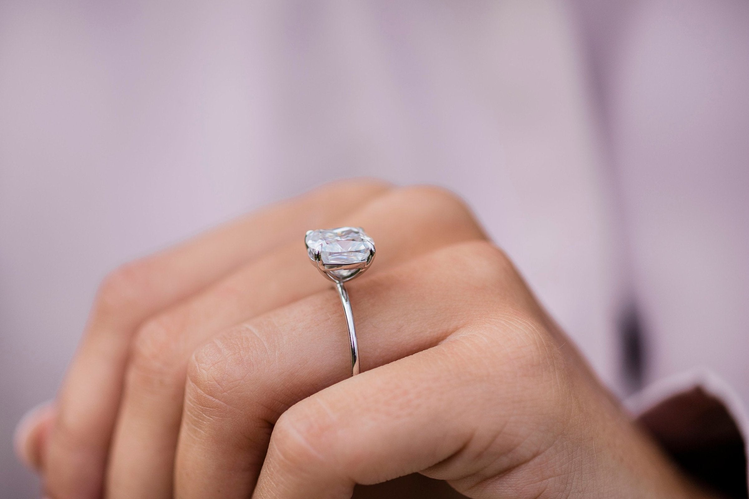 4.50 CT Cushion Cut Moissanite Solitaire Engagement Ring